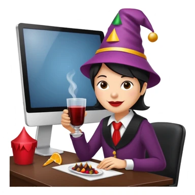 mulled wine party at work desk sticker