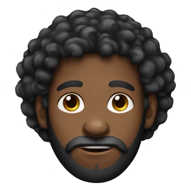 curly head with beard and goat tee black man sticker