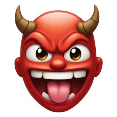 Devil winking with tongue sticking out sticker