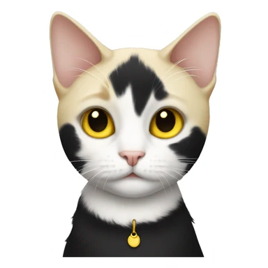 black and white cat with yellow eyes with short haired blonde sticker
