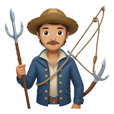 a whaler man holding a harpoon sticker