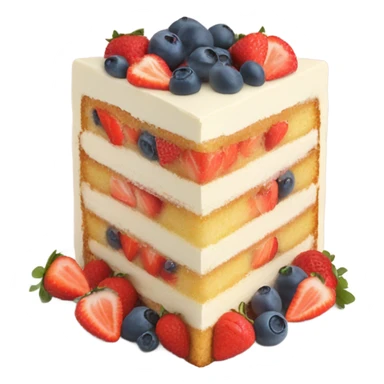vanilla cake slice with many berries  sticker