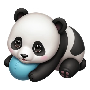baby panda rolling  sticker
