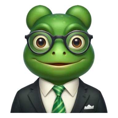 frog with glasses and tie sticker