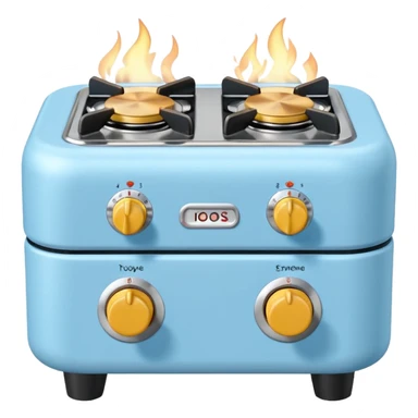 Cute toy stove, single burner only which is empty front view.
BabyBus - style 2.5D soft shading, bright pastel colors. 
Rounded chunky toy shape, simple details.
Even studio lighting, NO harsh light, NO realism, NO textures.
Smooth matte surface, no outlines, no strokes.
Clean background. sticker
