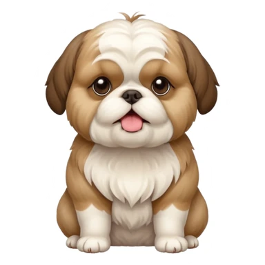 An overweight shih tzu dog sitting up on its hind legs begging for a treat  sticker