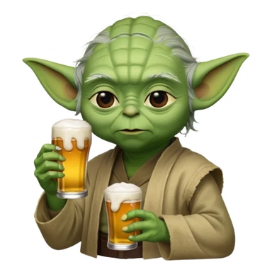 Yoda avec une bierre sticker