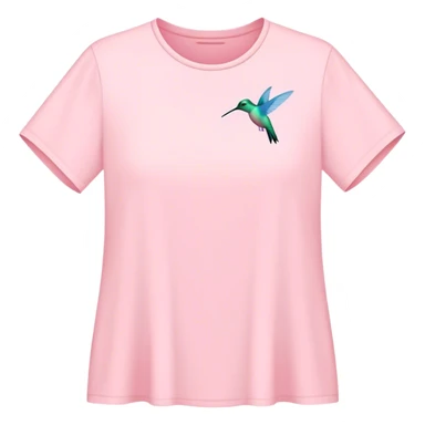 Pale pink quick-dry shirt hem, hummingbird silhouettes fluttering sticker