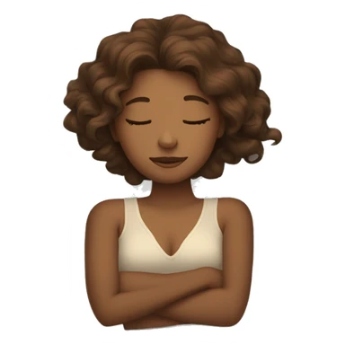 Girl with wavy brown hair sleep in the bed sticker