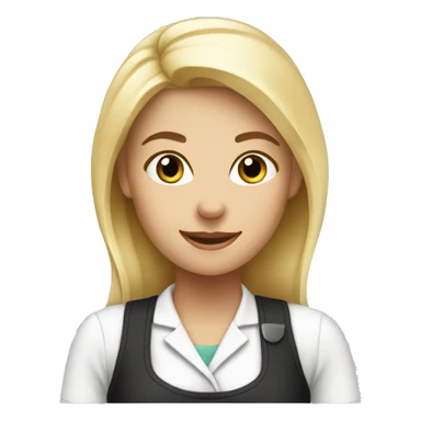 Blond barista girl sticker