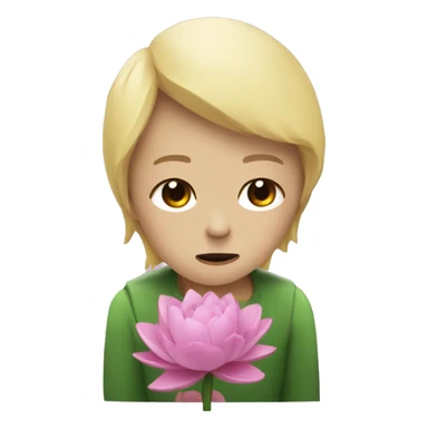 Persona triste con una flor de loto  sticker