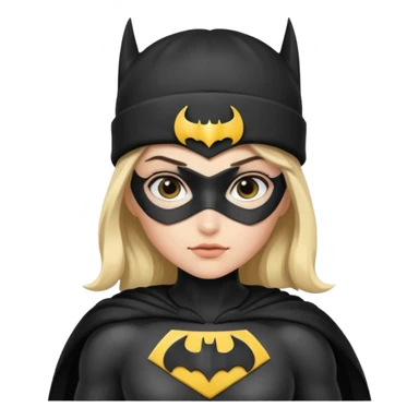 girl superhero with beanie batman sticker
