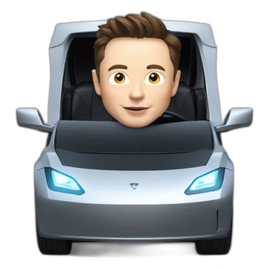 Elon musk riding in a Tesla cyber truck  sticker
