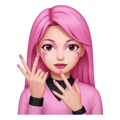 Emoji pinking their fingers with nails  sticker
