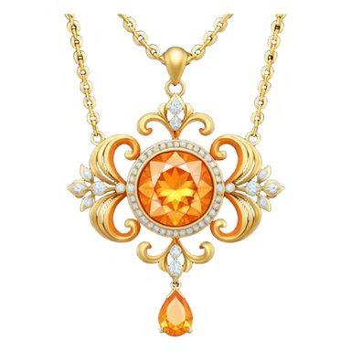 fantasy-magic-orange-necklace-diamonds sticker