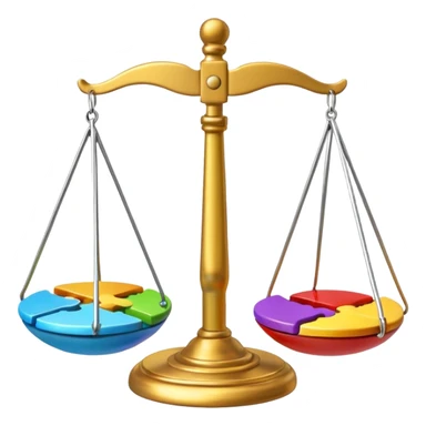 emoji, of a puzzle and a Balance for accounting. sticker