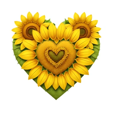 sunflower field themed heart sticker