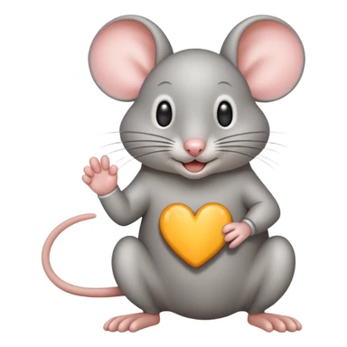 A light gray mouse shows okay with its paw. sticker