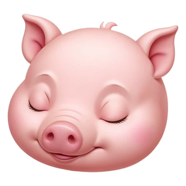 Meme-Worthy Cute Sleeping Piglet Portrait Emoji, Head resting peacefully with a contented smile, showcasing a delightfully tiny build and a luxuriously soft rosy-pink hide, eyes shut in a serene, restful nap, Simplified yet hilariously adorable features, highly detailed, glowing with a soft, drowsy light, high shine, relaxed and utterly lovable, stylized with an air of playful laziness, bright and heartwarming, soft glowing outline, capturing the essence of a comically sleepy piglet, so meme-worthy it feels like it could instantly become the next viral sensation of adorable slumber! sticker