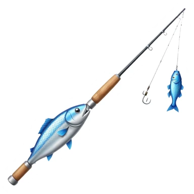 fat fishing rod with fish sticker