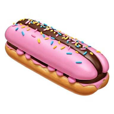 eclair with pink fondant and sprinkles sticker