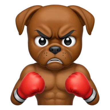 black angry boxer  sticker