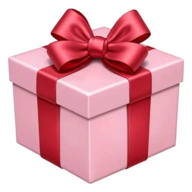 light pink gift box with red satin bow sticker