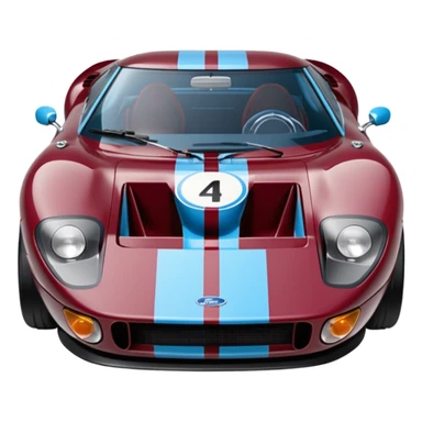 Ken miles’ ford gt 40 claret and blue sticker