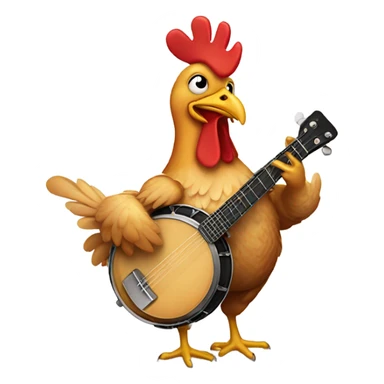 chicken playing banjo  sticker
