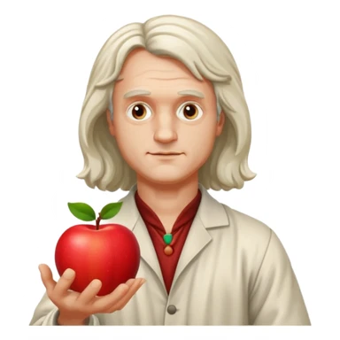 isaac newton hold an apple sticker