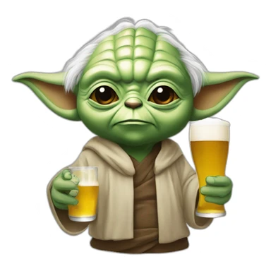 Yoda qui boit de la bière sticker