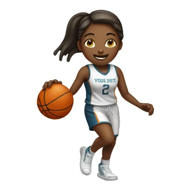 girl playing basketball sticker