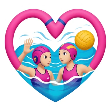 Natación  y voley en un corazón de colores  sticker