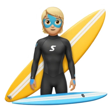 blonde haired white surfer with surfboard  sticker