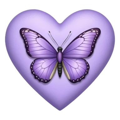 lavender heart with a butterfly sticker