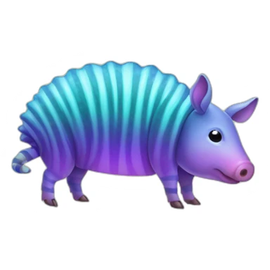 Iridescent spotted striped cyan purple gradient pig armadillo cow centipede insect with star markings star shaped spots sticker