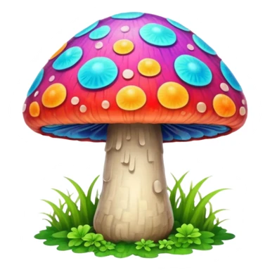 psychodelic mushroom single simple colorful no grass sticker