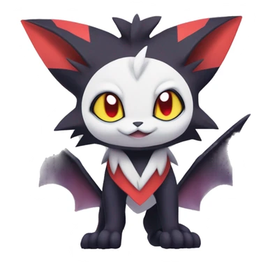 Edgy Cute Cool Kawaii Litten-Noivern-Zoroark-Noibat-Absol-Pokémon Full Body sticker