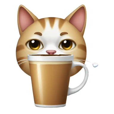 cat crying with tear and drinking coffee sticker