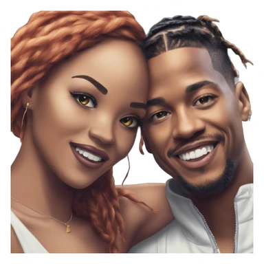 Hyper Realistic Breezy and Rhianna romantic photo  sticker