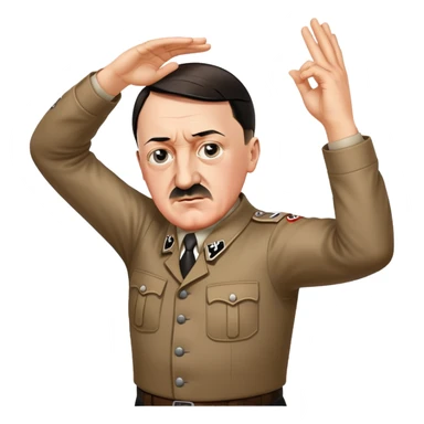 Hitler hitting the dab face in crook of elbow other arm out dance move  sticker
