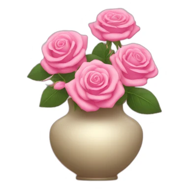 vase with pink roses sticker
