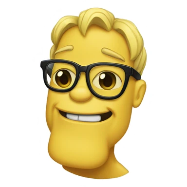 Yellow Reuben from lilo and stitch with black glasses  sticker