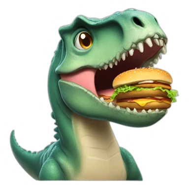 Dinosaure eat burger sticker