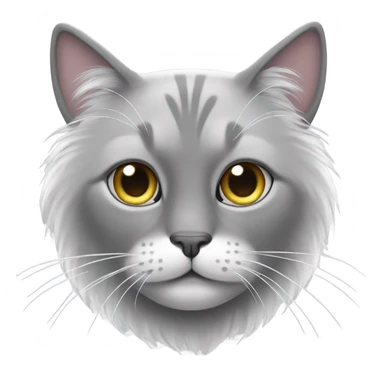 Grey/ white cat wit long hair and one eye  sticker