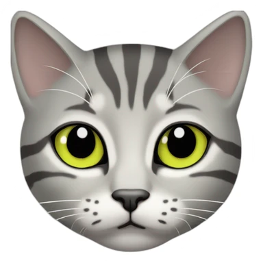 light gray tabby cat with white stripes domestic short hair with yellow green blue eyes and black pupil sleeping sticker