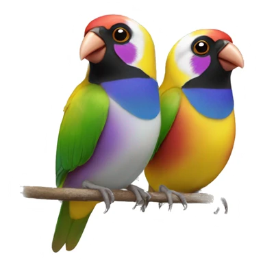 2 Gouldian finches sticker