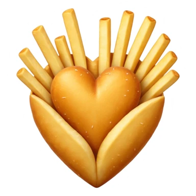 French fries in heart shape sticker