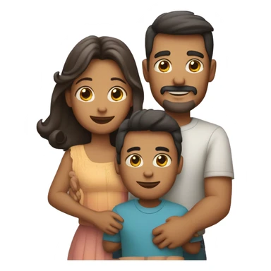 una familia solo con un padre y dos niños, un hijo mayor que el otro. sticker