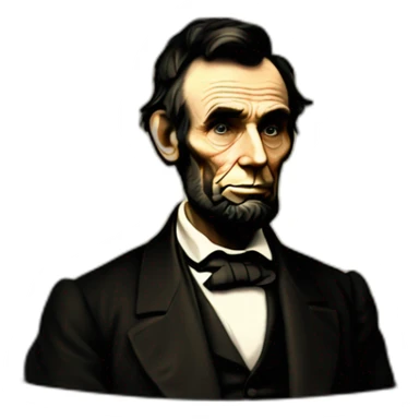 Abraham Lincoln on screen of old fashioned television sticker